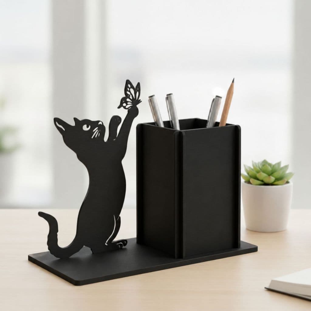 Porta-Lápis MDF Decoração Gatinho organizador escritório