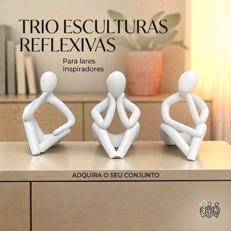 Apoio de Livros Leitores Minimalistas Preto & Branco Escultura Decoração Quarto Leia Descrição