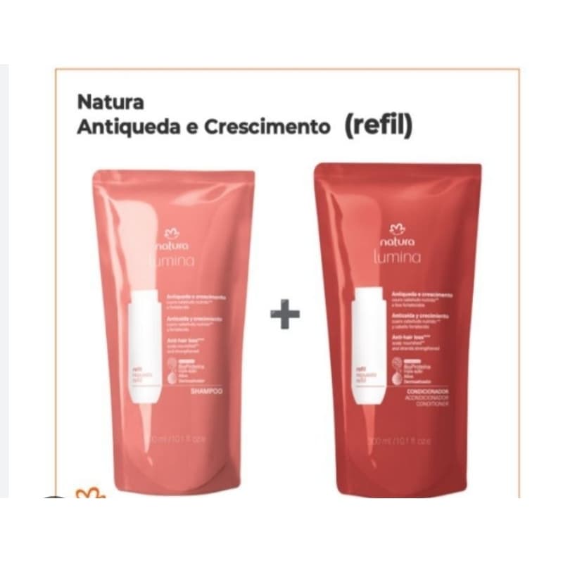 Kit Natura Lumina Shampoo 300ml + Condicionador Antiqueda e Crescimento