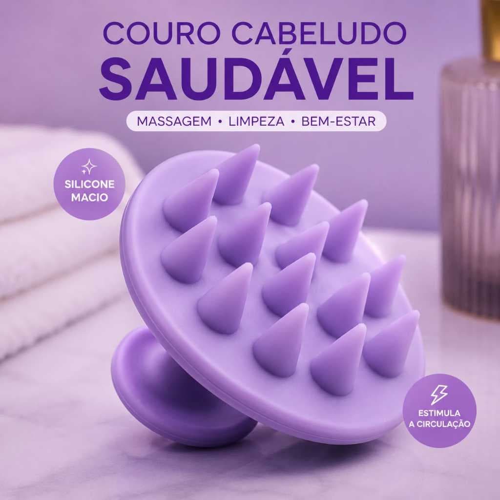 Escova De Lavar Cabelo de Silicone Auxilia O Crescimento Diminui A Queda Limpeza Profunda