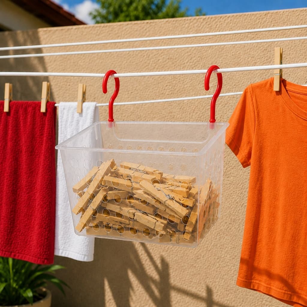 Cesto para Prendedor de Roupa Grande Com Ganho Portátil Resistente Para Lavanderia Cor Sortida