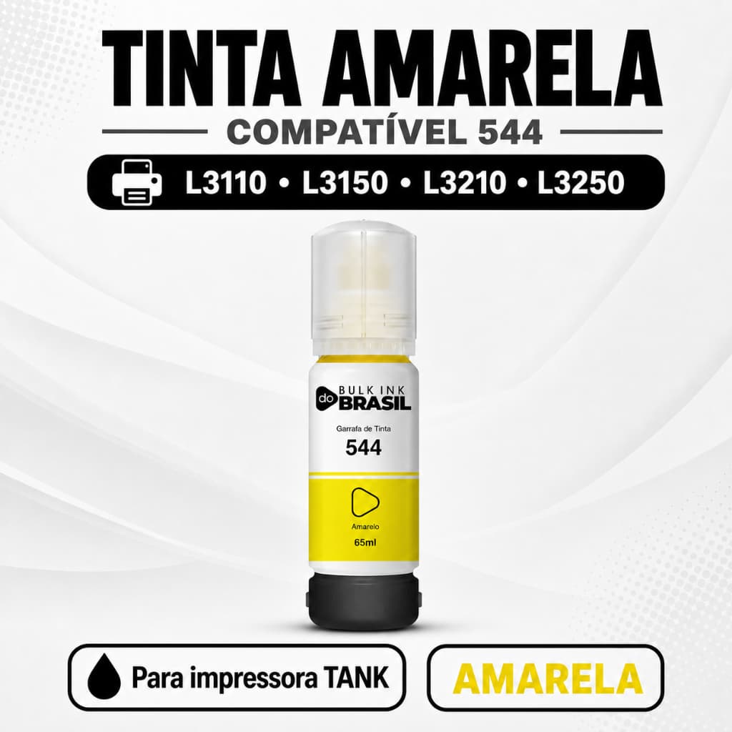 Tinta Compatível para Impressoras Tank L3110 L3150 L3210 L3250 AMARELA