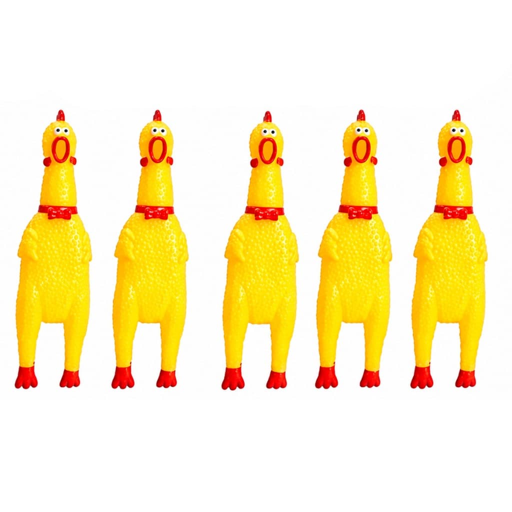 Kit Brinquedo Mordedor de Borracha Galinha Cachorro Cães Apito Pet Borracha Vinil