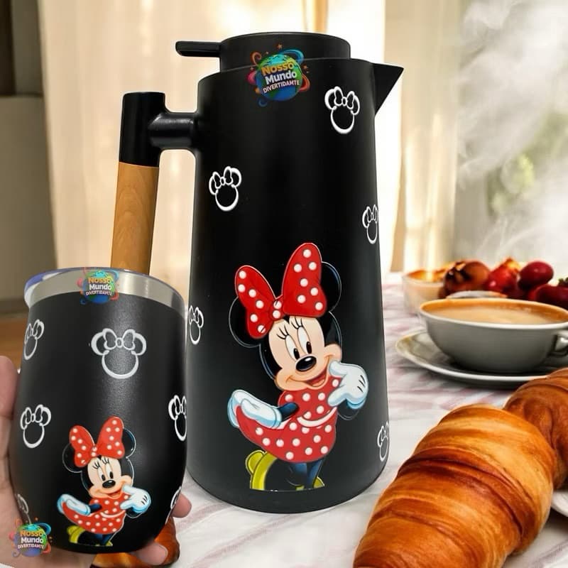 Garrafa Térmica de café Minnie + Copo Térmico Minnie