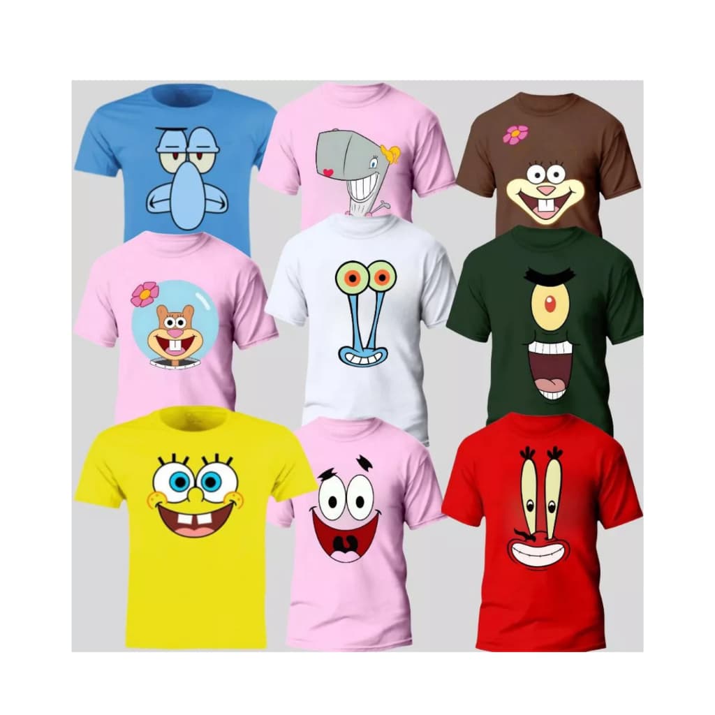 Camiseta Camisa Estampada Personagem Festa Bob Esponja......................