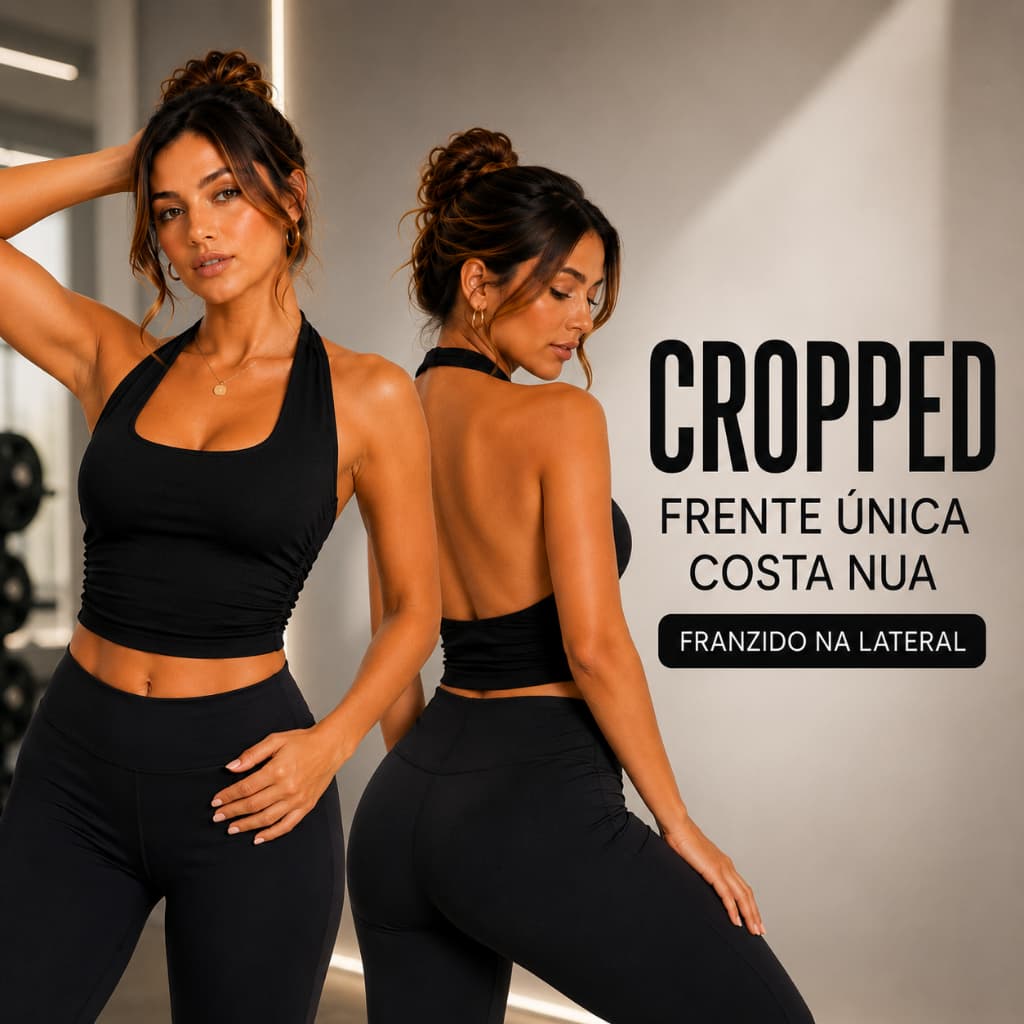 Top Frente Única Feminino Suplex Costas Nua Forro no Busto Academia Casual