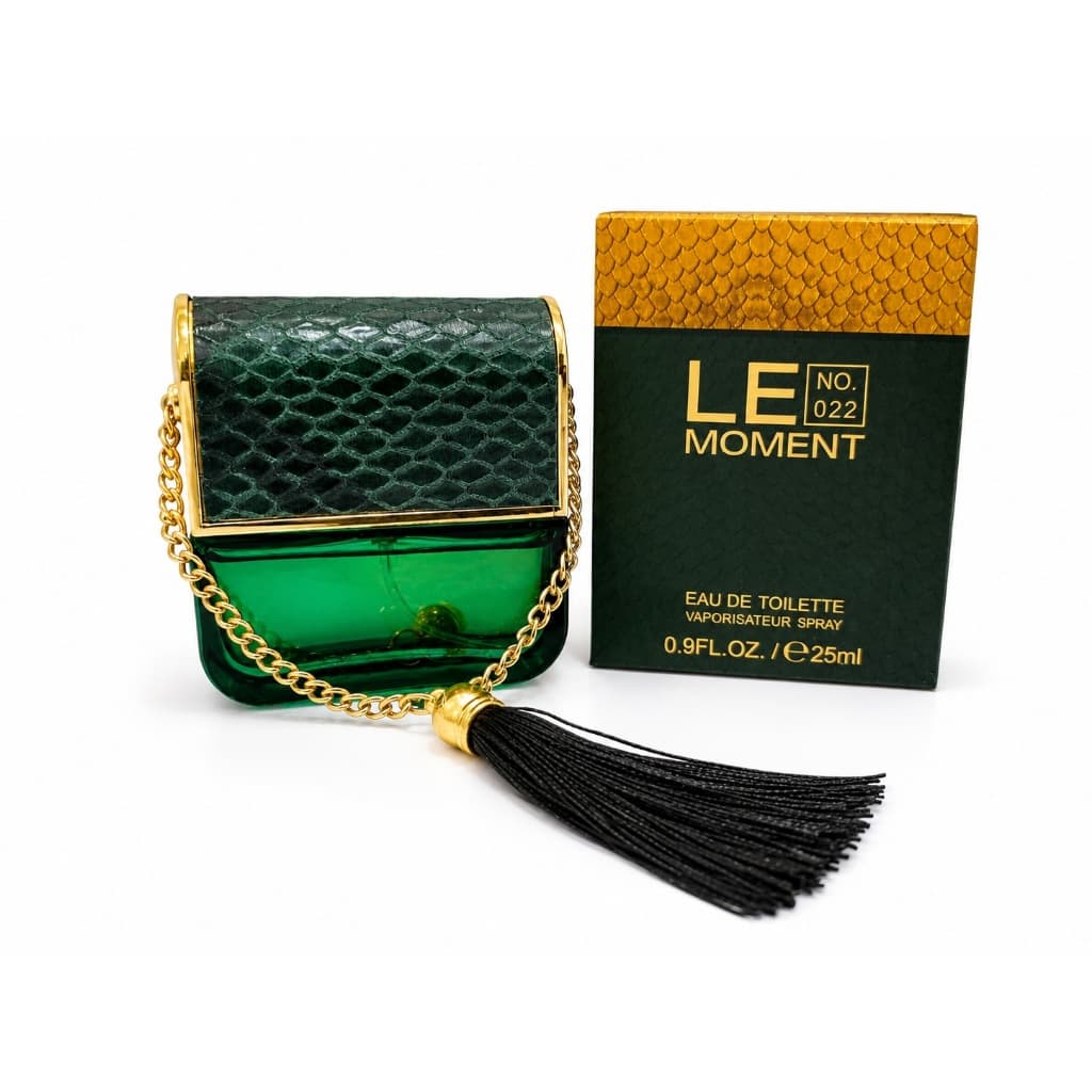 Perfume Feminino LE MOMENT NO.022 Decadence Bolsinha  25ml - Vegano, Sem Álcool, Prático para Viagem de bolso
