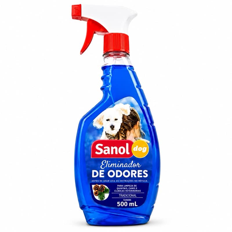 Eliminador de Odores Sanol Dog Tradicional 500ml Spray Neutraliza Mau Cheiro de Urina e Fezes
