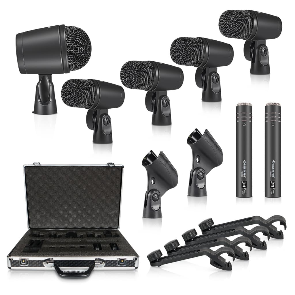 Phenyx Pro PTD-10 Conjunto de microfone dinâmico com fio para instrumento de bateria de 7 peças