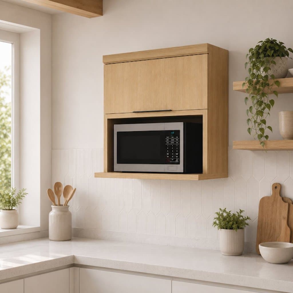 Armário Aéreo para Microondas 1 Porta 80cm Marquesa Nesher 100% MDF