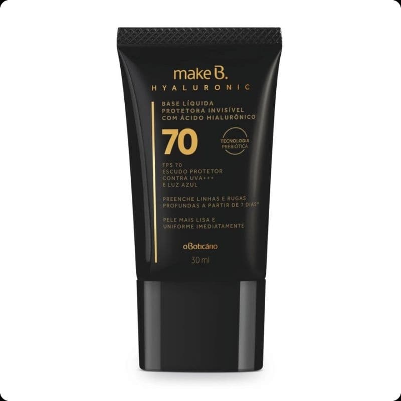 Make B. Pré Base Hyaluronic com ácido hialurônico e FPS 70, 30ml