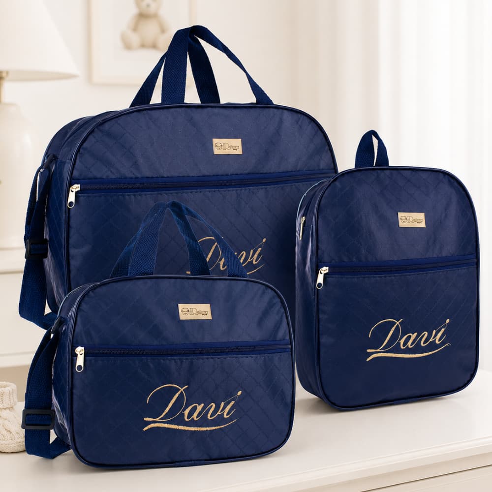 Kit Bolsas Saída Maternidade 3 Peças Personalizável