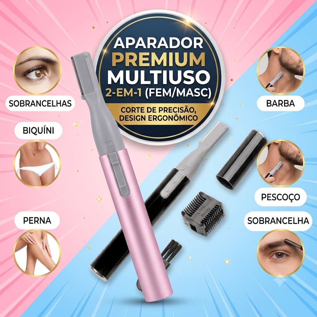 Aparador de Pelos Elétrico Luatek LMF Caneta Sobrancelha Buço Barba Facial Portátil