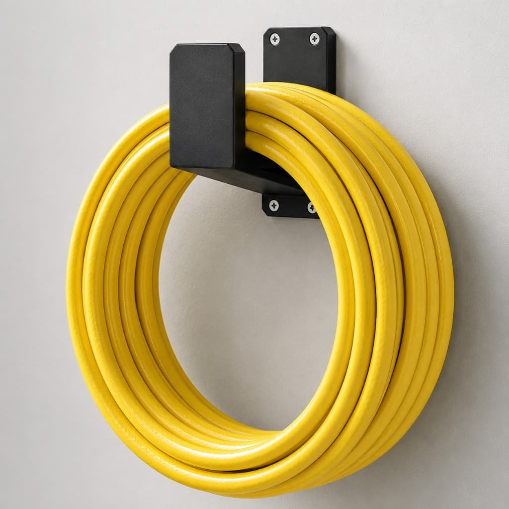 Suporte Mangueiras Jardim Parede Organizador Área Externa Design Discreto Com Parafuso e Bucha