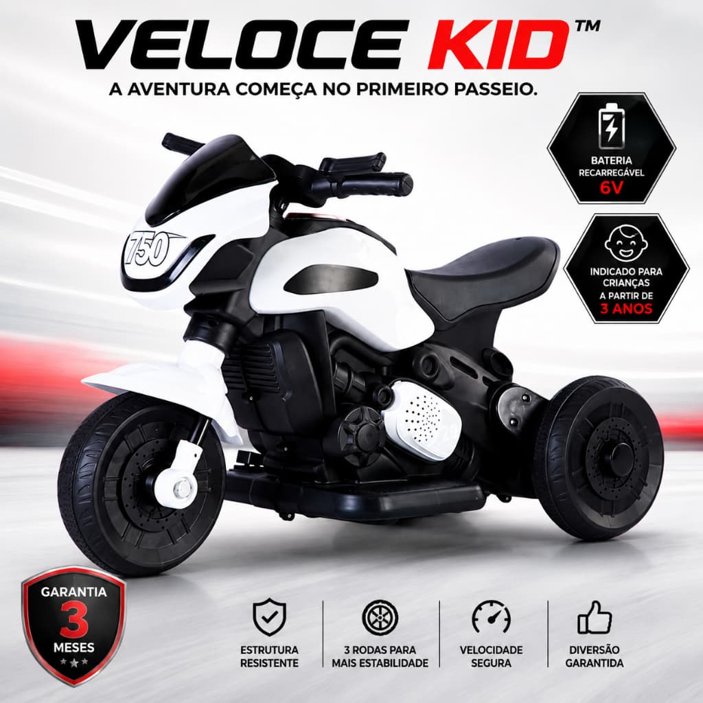 Moto Eletrica Infantil Bateria 6V Veiculo Passeio Crianca Brinquedo Seguro Divertido