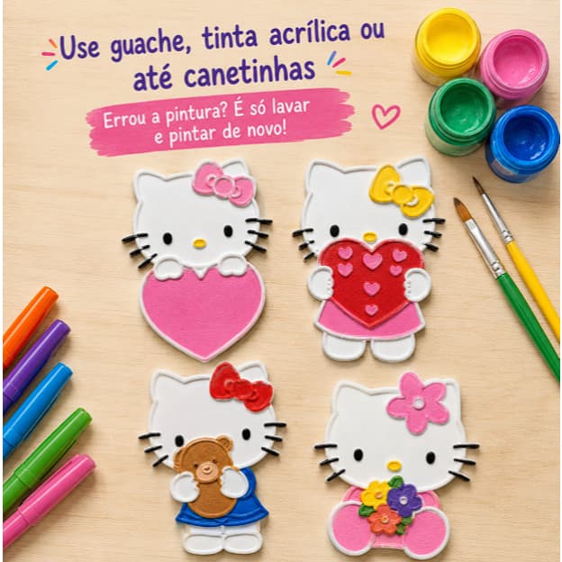 Kit 4 Placas De Pintura Infantil 10cm Para Pintar E Desenhar Em 3D Lavável