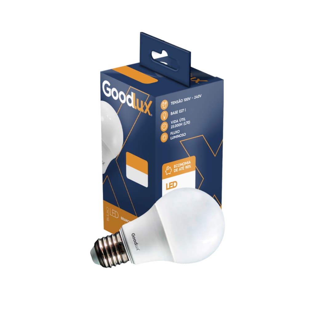 Kit 5 Lâmpada Led Bulbo 9W E27 6500k Branco Frio 3000K Branco Quente Goodlux