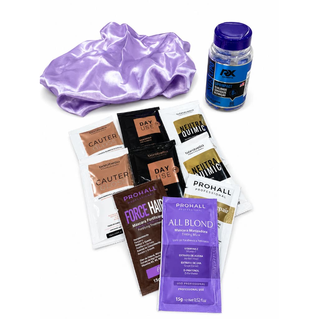 SOS LIPOIMPACT RX 60 CAPSULAS + TOUCA DE CETIM + SACHES BORABELLA