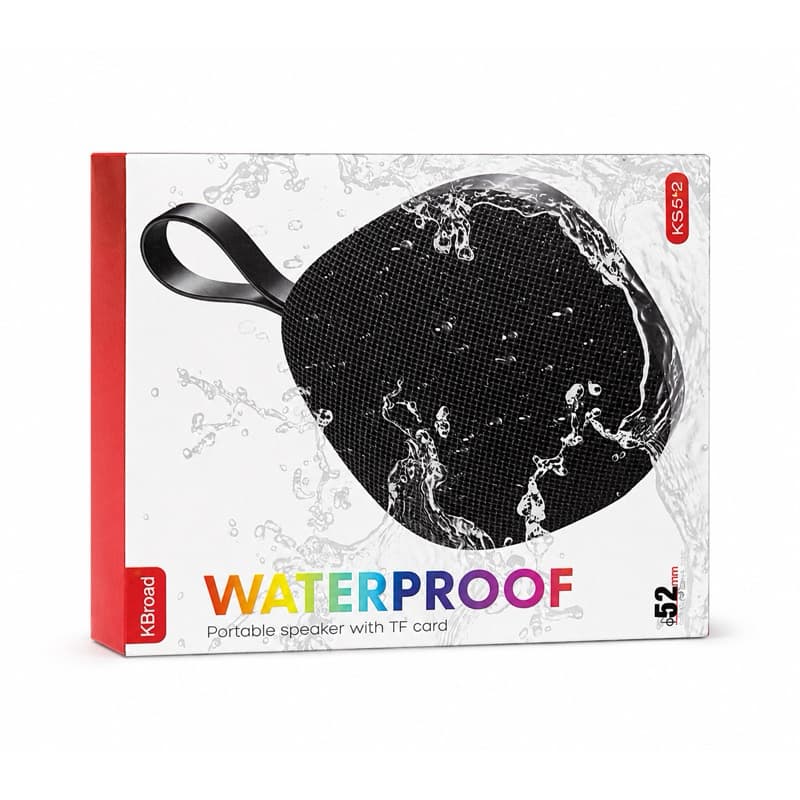 Caixa de Som Bluetooth Portátil KBroad KS-52 Waterproof | Resistente à Água | Entrada TF Card | Som Potente
