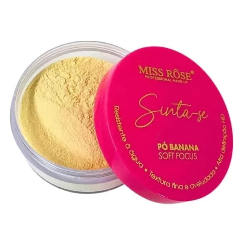 Pó Banana Facial Miss Rosê Sela Maquiagem, Efeito HD 10g