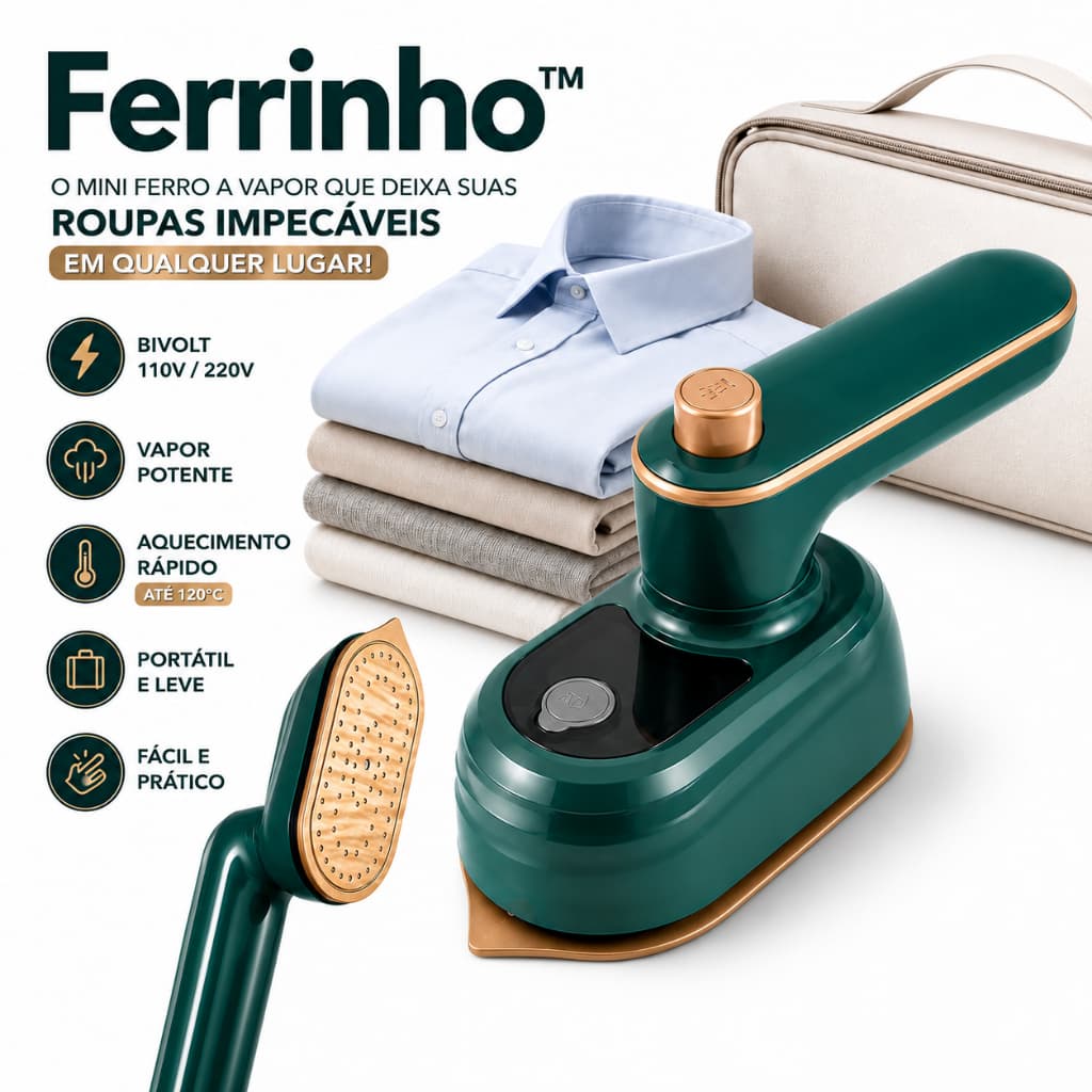 Mini Ferro De Passar Roupas Para Viagem Elétrico Portátil Pequeno Para Casa Bivolt 110v/220v