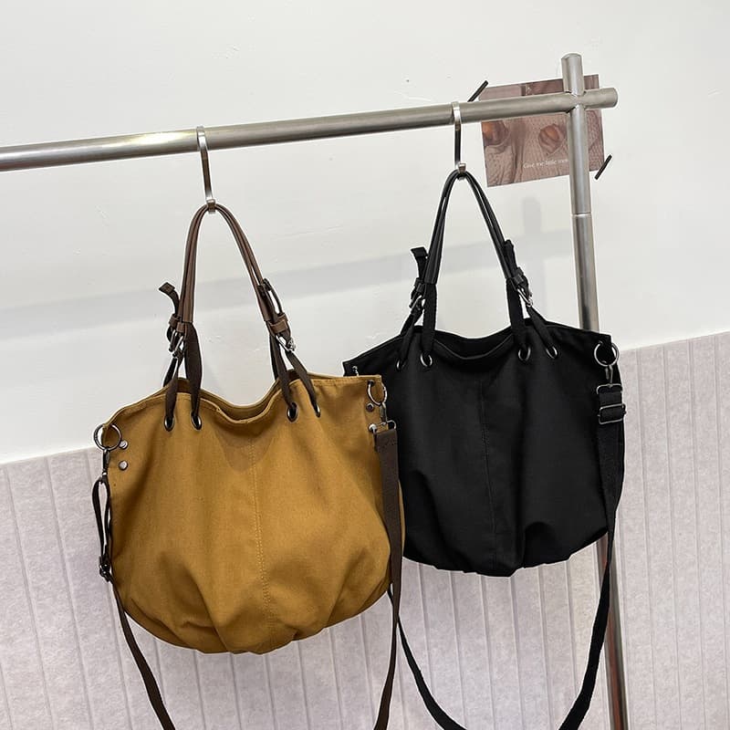 Bolsa Feminina Lona Grande Tote Ombro Transversal Vintage Casual Faculdade Trabalho Viagem Espaçosa Multifuncional