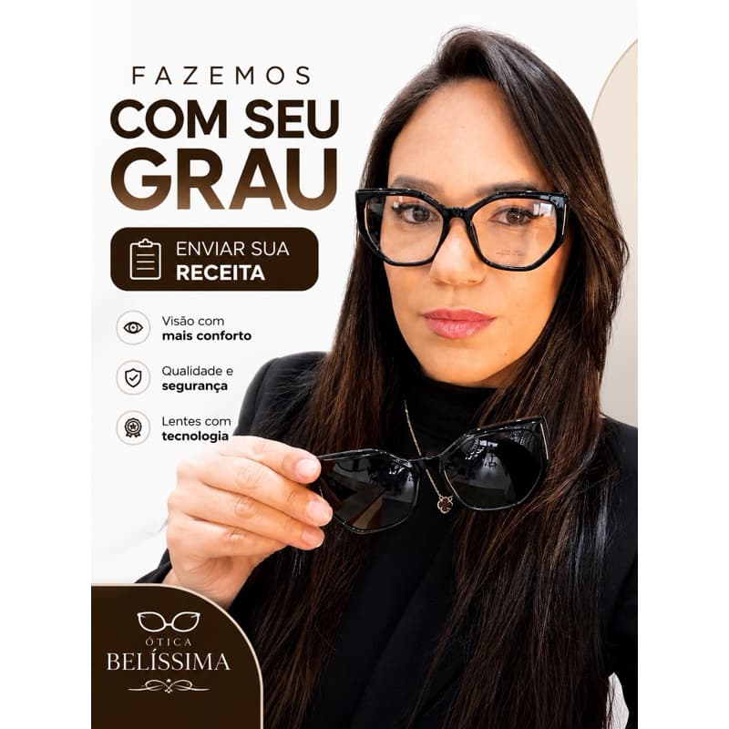 Armação de acetato de grau com acessório de sol feminino com proteção UV400 2 EM 1