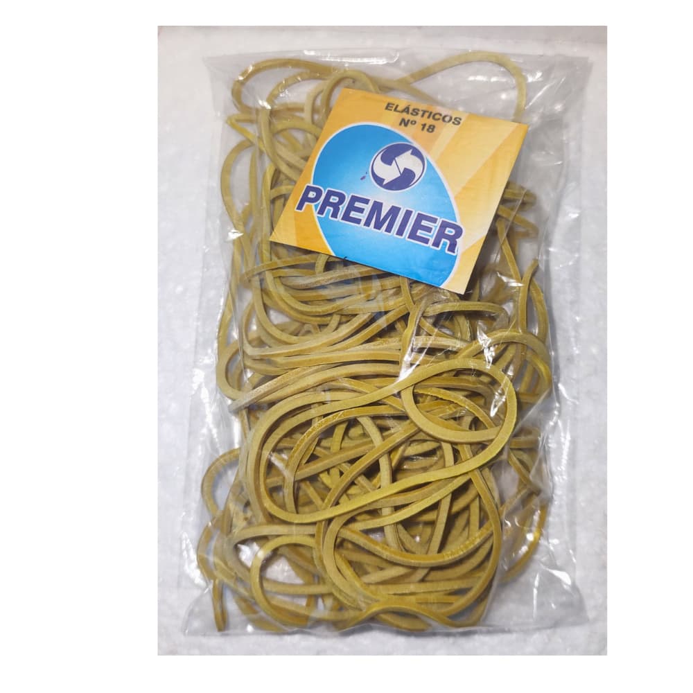 Elástico Látex Amarelo Para Dinheiro Nº18 Premier 50G 60 Unidades