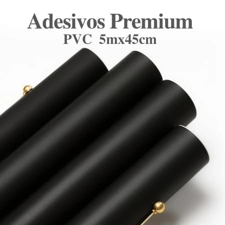 Papel de Parede Adesivo Tipo Contact Preto 5 Metros Autocolante | Decoração Resistente