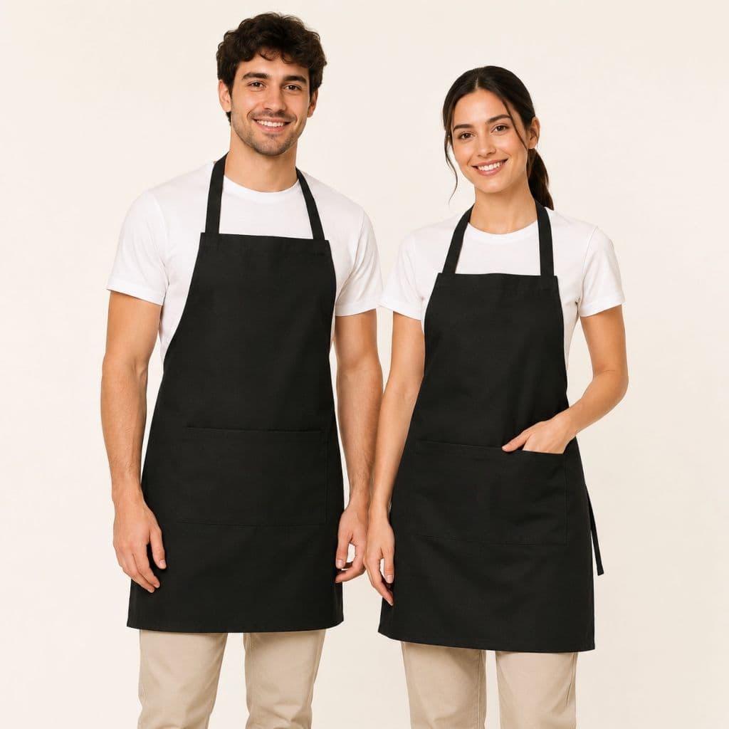 Avental de Brim Profissional com Bolso Grande Unissex pra Cozinha Cafeteria Barbearia Ateliê Limpeza