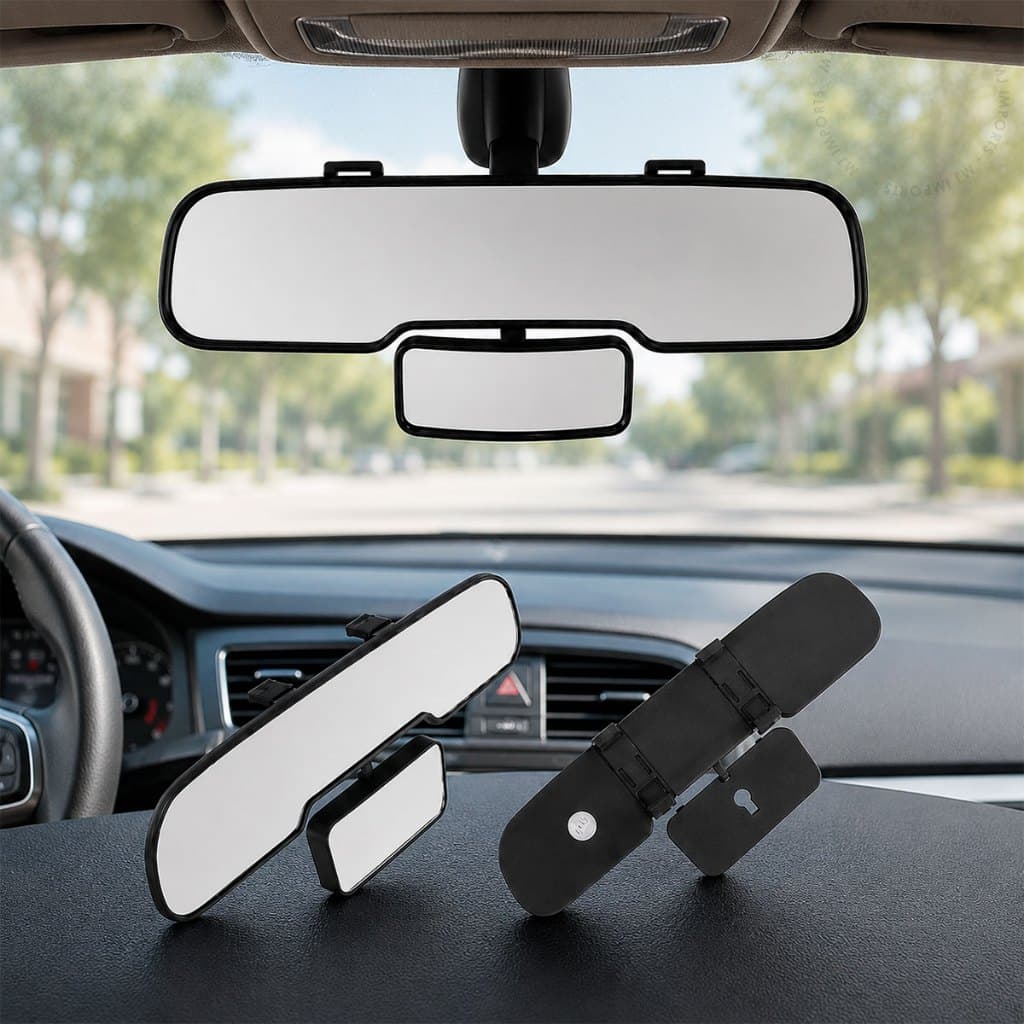 Espelho Retrovisor Interno Ajustável Bebê Vigia Mamãe Universal 2 Em 1 Carro Segurança