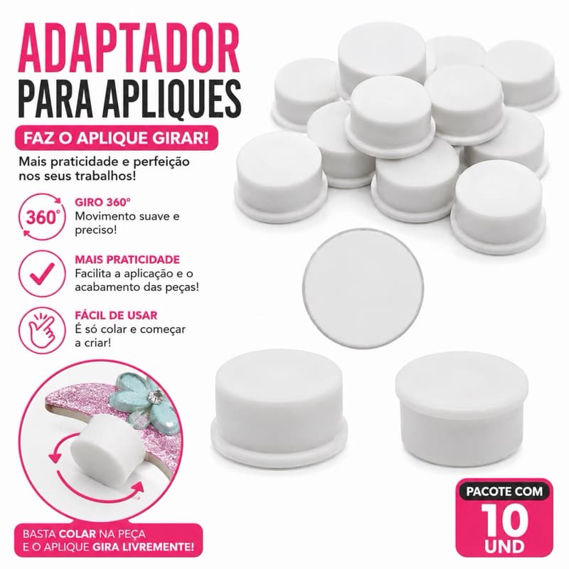 10 Adaptador giratório para apliques 13mm x 7mm
