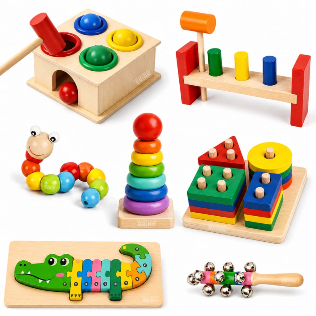 Brinquedos de Madeira Montessori - Educativos
