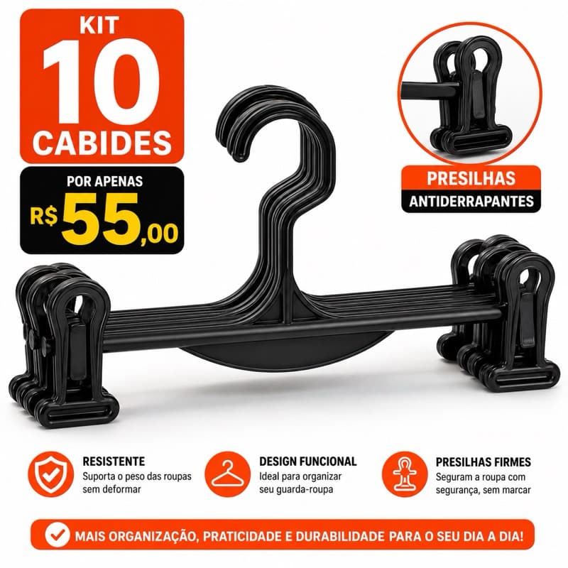 cabide plastico infantil e adulto com e sem presilha