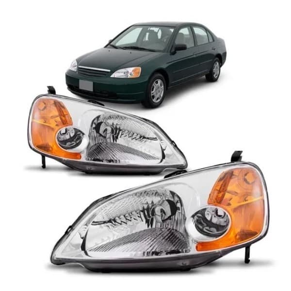 Farol Principal Honda Civic 2001 2002 2003 Pisca Âmbar Manual Lado Direito OU Lado Esquerdo - Marca DEPO