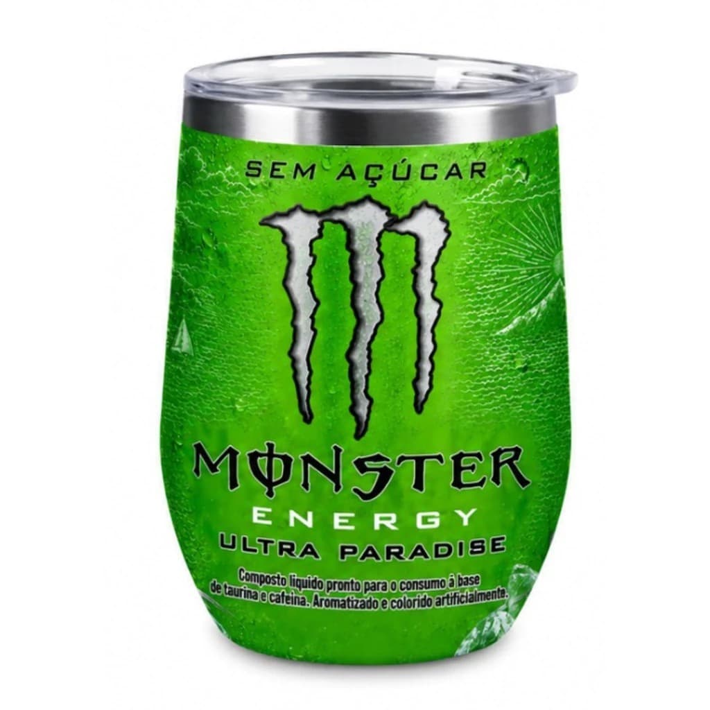 Copo Térmico Modelo Monster 350ml em Aço Inox com Tampa Acrílica Conservação Térmica e Alta Resistência