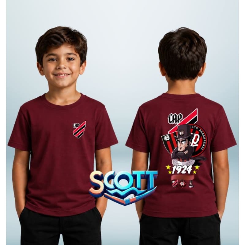 Camiseta infantil torcedor do Atlético paranaense 100% algodão unissex