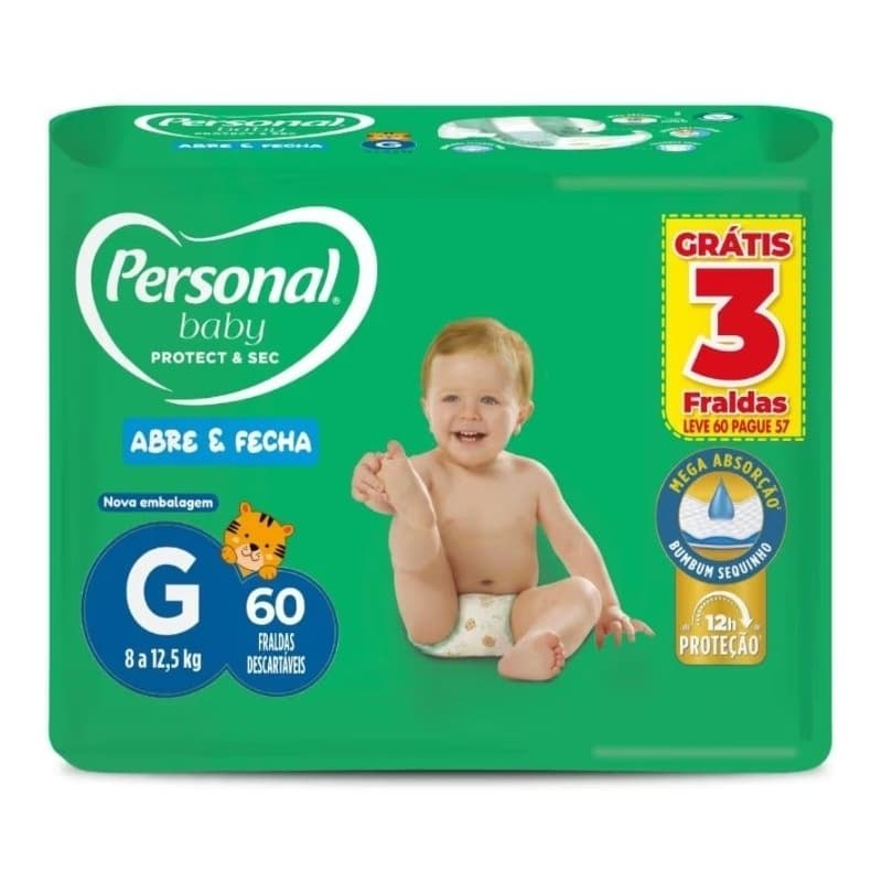 Fralda Personal Baby G 60 unidades