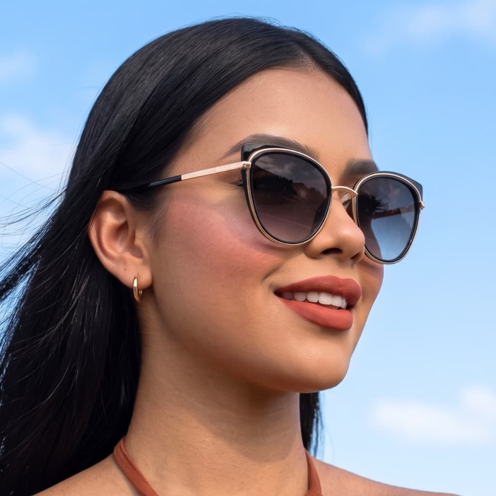 Óculos de Sol Gatinho Escuro Premium Elegante Moda Blogueira Classico Retro Vintage uv400 Feminino