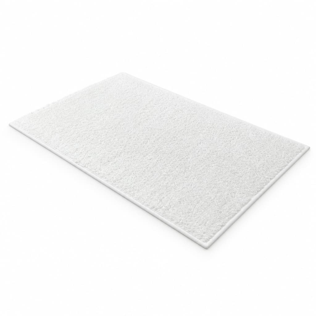 Tapete Classic Branco 50x100 Shaggy Antiderrapante Quarto Sala Banheiro Confortável