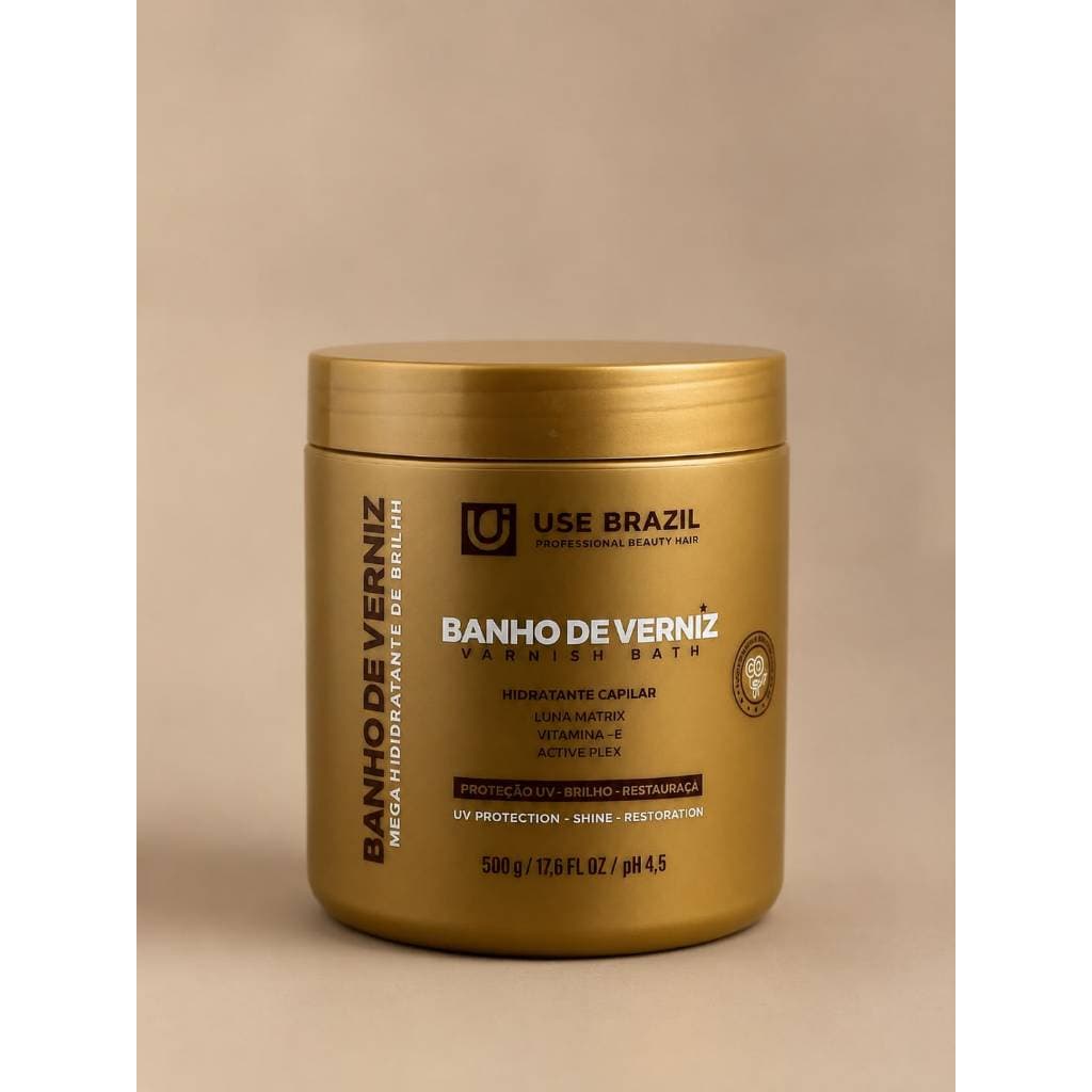Máscara de Hidratação Banho de Verniz Use Brazil 500g Brilho e Restauração Capilar