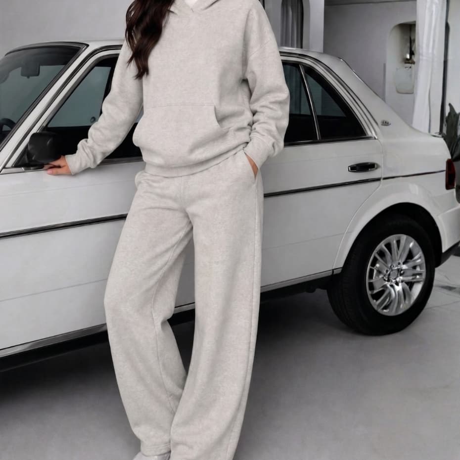 Conjunto Kit Feminino Liso Moletom Quentinho Americano Y2k Streetwear