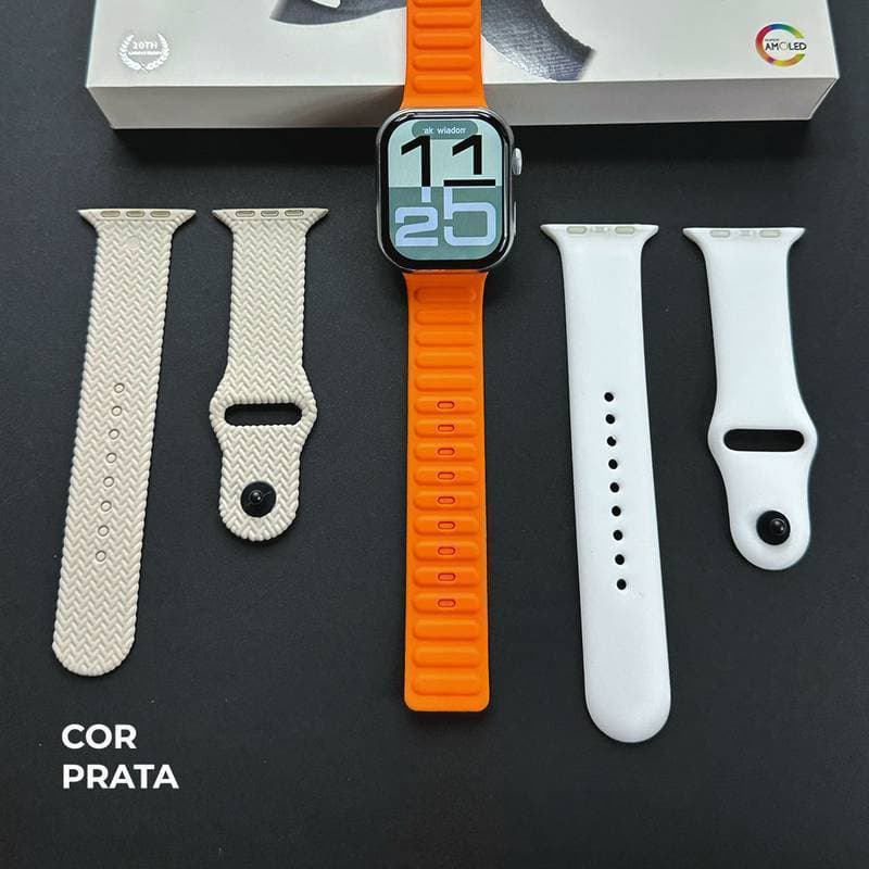 Relógio Smartwatch N10 Series 10 – Kit 3 Pulseiras, Chamadas Bluetooth e Saúde