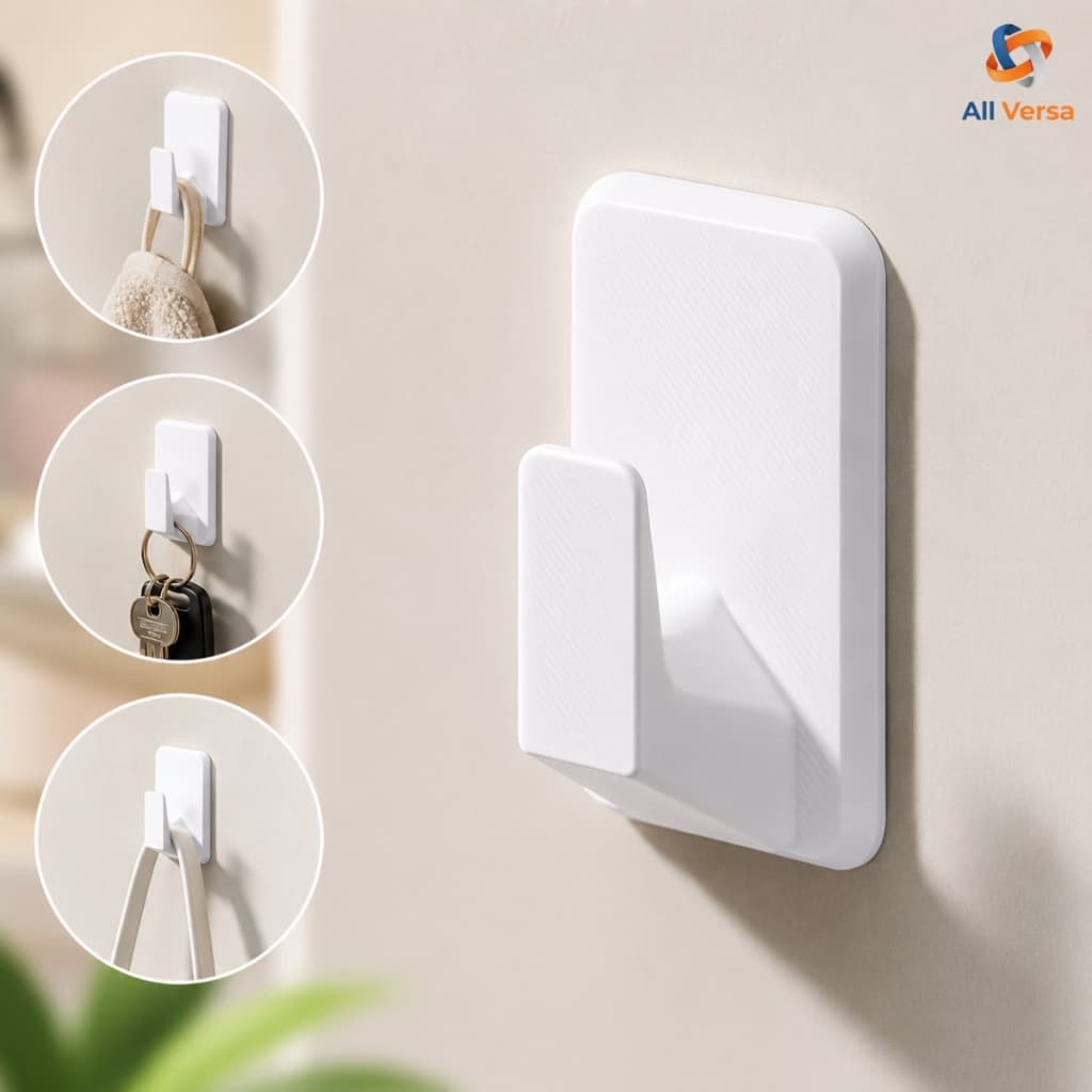 Kit 5/10 Ganchos Adesivos Super Aderentes – Fita 3M | Para Toalha Cozinha Banheiro Organização da Casa