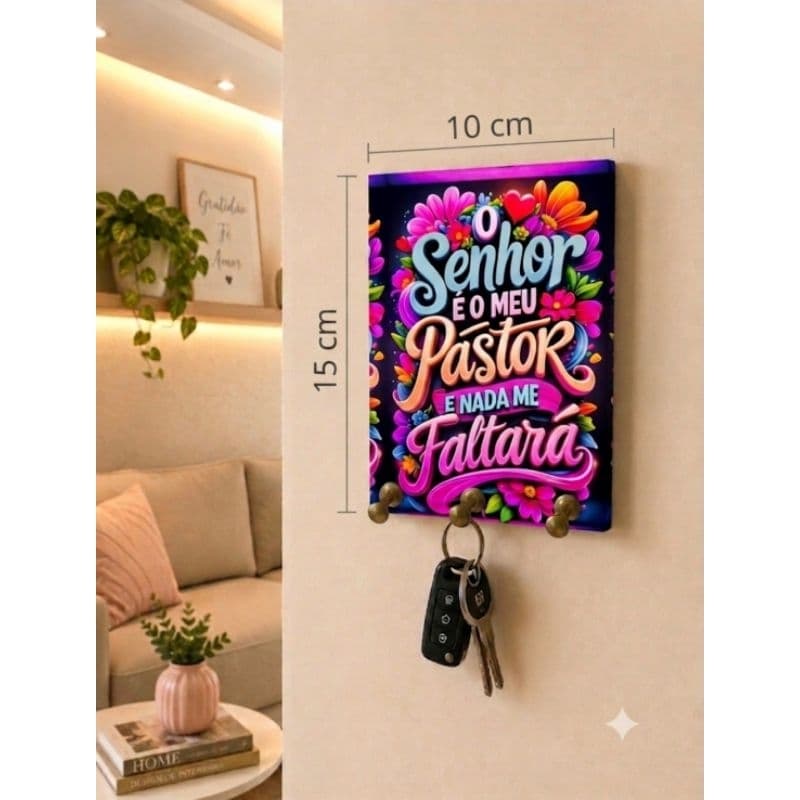 Porta Chaves Decorativo de Mesa 10x15 cm – Organizador Multiuso para Casa, Escritório e Presente