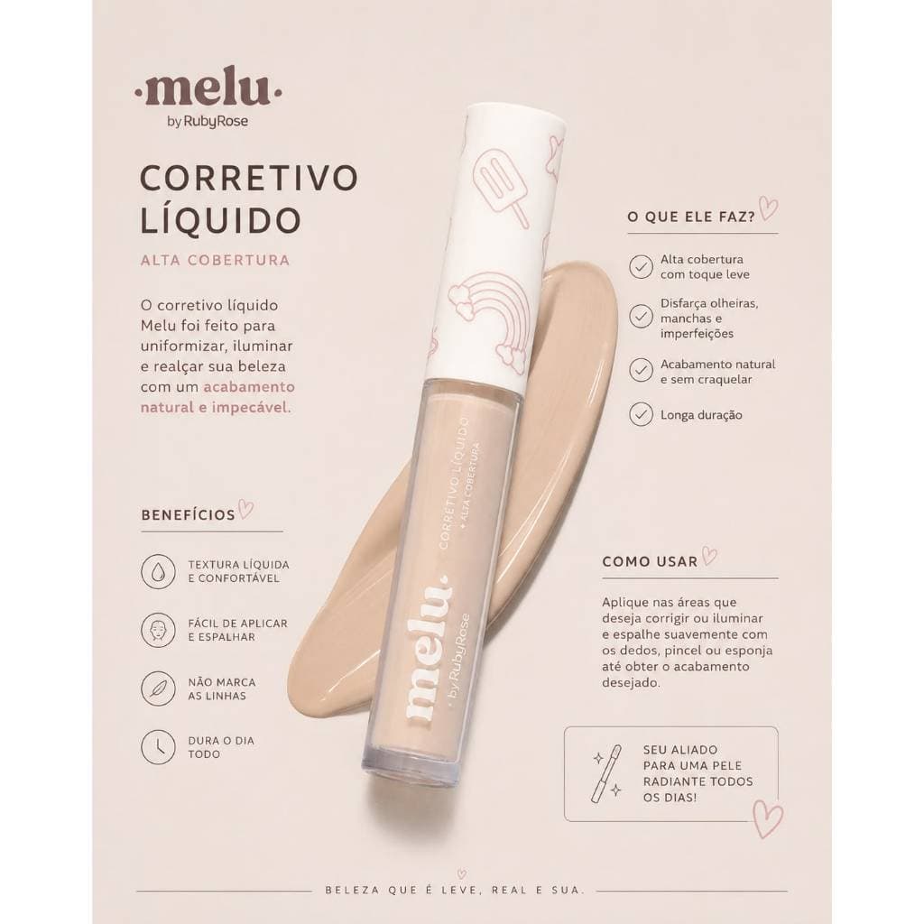 Corretivo Liquido Ruby Rose Melu
