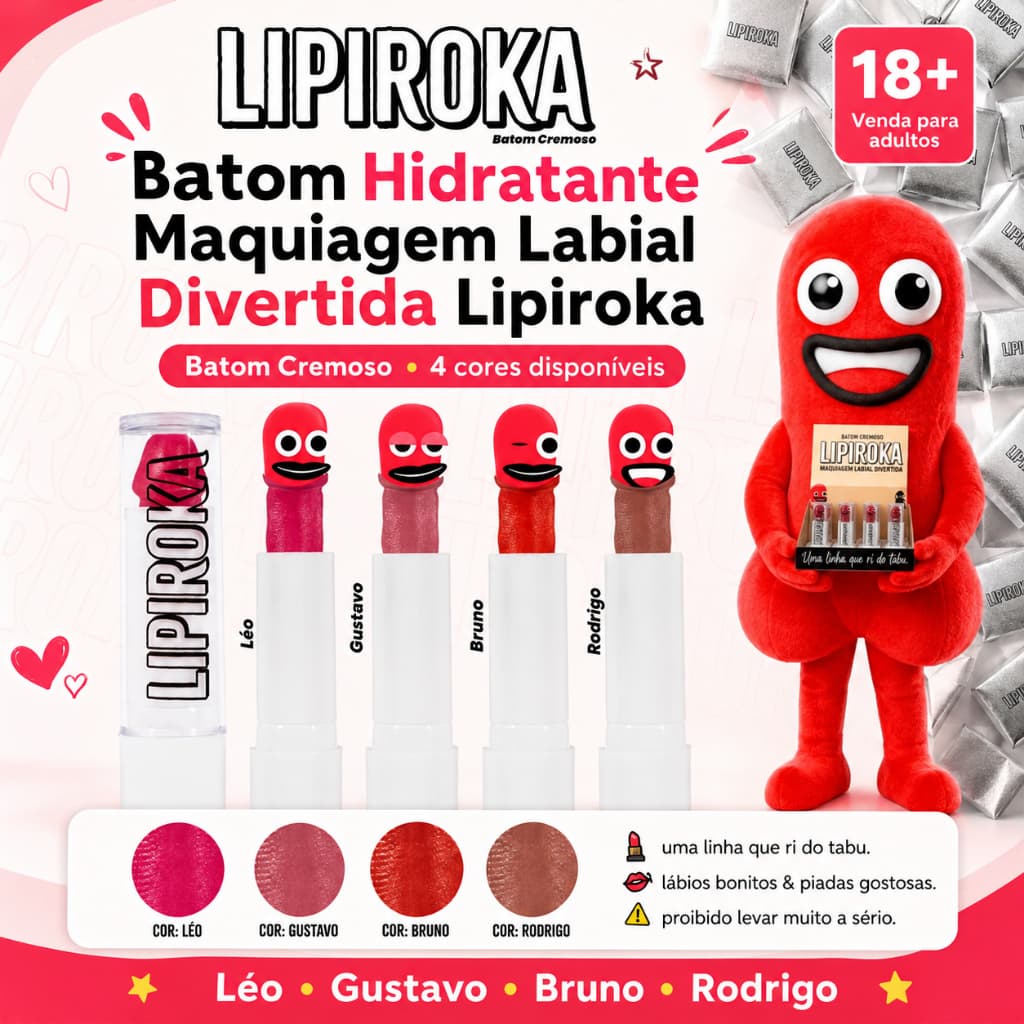 Batom Hidratante Maquiagem Labial Divertida Lipiroka