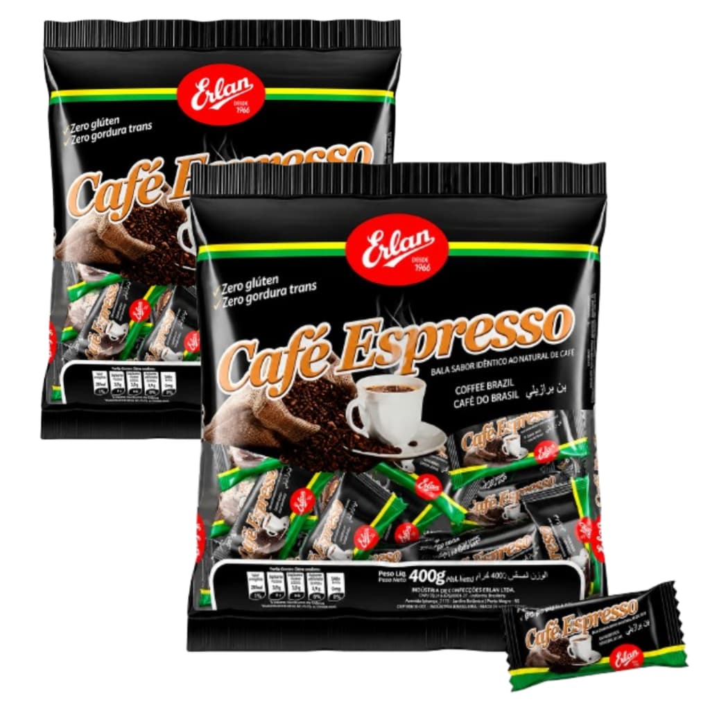 BALA CAFÉ EXPRESSO ERLAN DURA PACOTE 400G ESPRESSO ORIGINAL