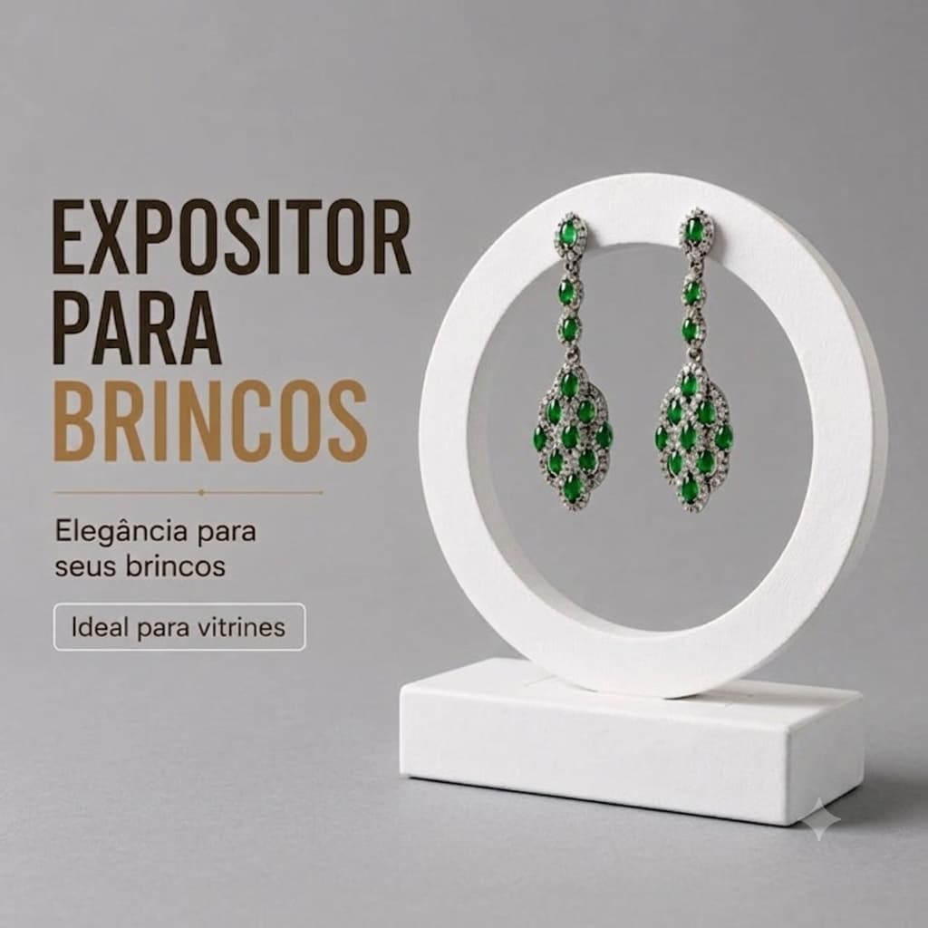Expositor de Brincos Circular para Joias Semi Joias e Bijuterias - Suporte Organizador de Vitrine