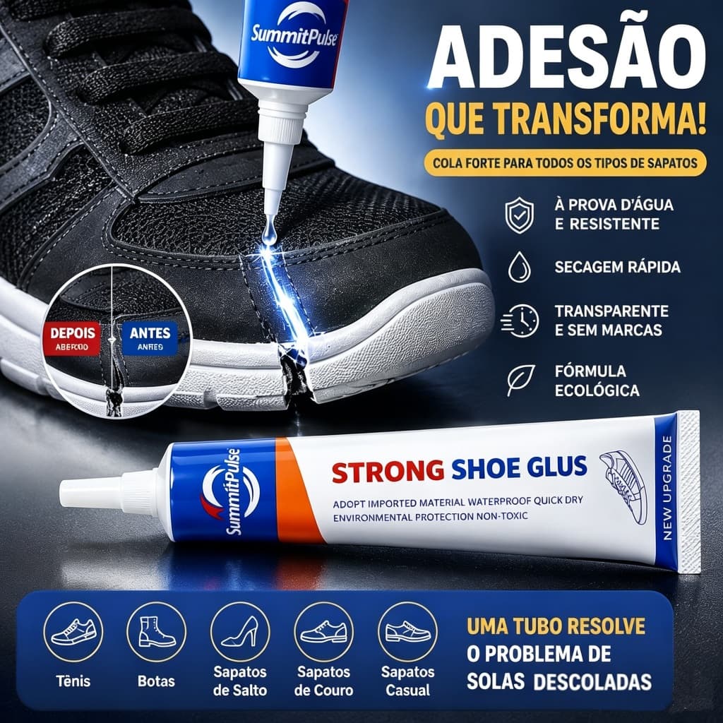 Novo Trendy Cola Universal Forte para Calçados -Adesivo Impermeável para Reparos Rápidos em Calçados